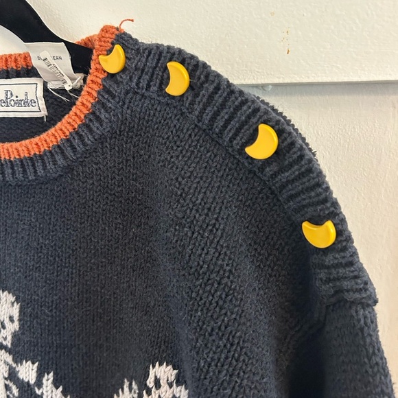 Belle Pointe vintage dancing skeletons full moon bats size large - Picture 2 of 9